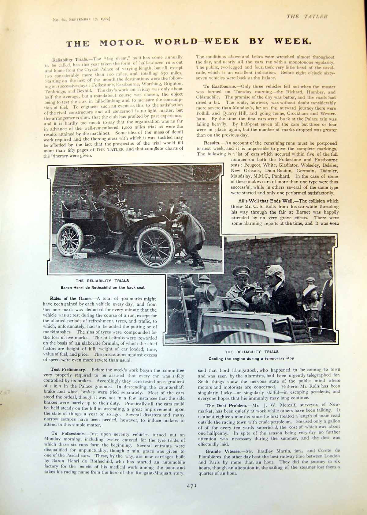 Old Reliability Motor Trials Baron Rothschild Submarine Portsmouth190 20th