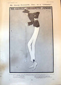 Old Antique Print George Grossmith Jun Johnnie Cricket Ranji At Nets 1902 20th