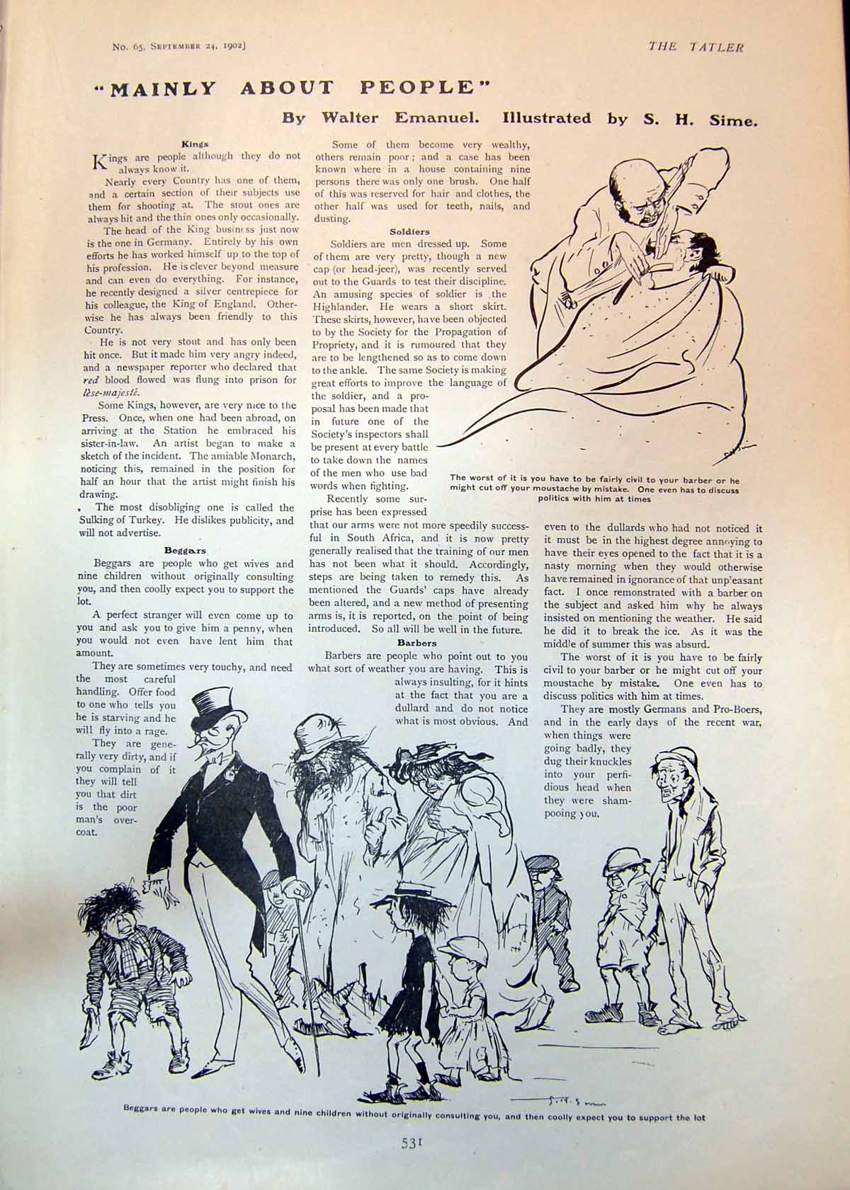 Old Sketches Barber Civil Him Beggars Wives Children Expect Support