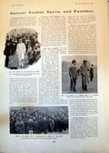 Old Print Oval Kent Surrey C Burnup E Dowson W Garfits Yacht Chloris 1902 20th