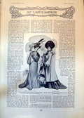 Old Antique Print Early Autumn Gown Autumn Coat Girls School Frock 1902 20th