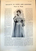 Old Print Lady Helena Acland Hood Ivar Only Son Lady George Campbell 1902 20th