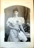 Antique Old Print Mrs Forbes Leith Sir Samuel Scott Viceroy India Guests 1902