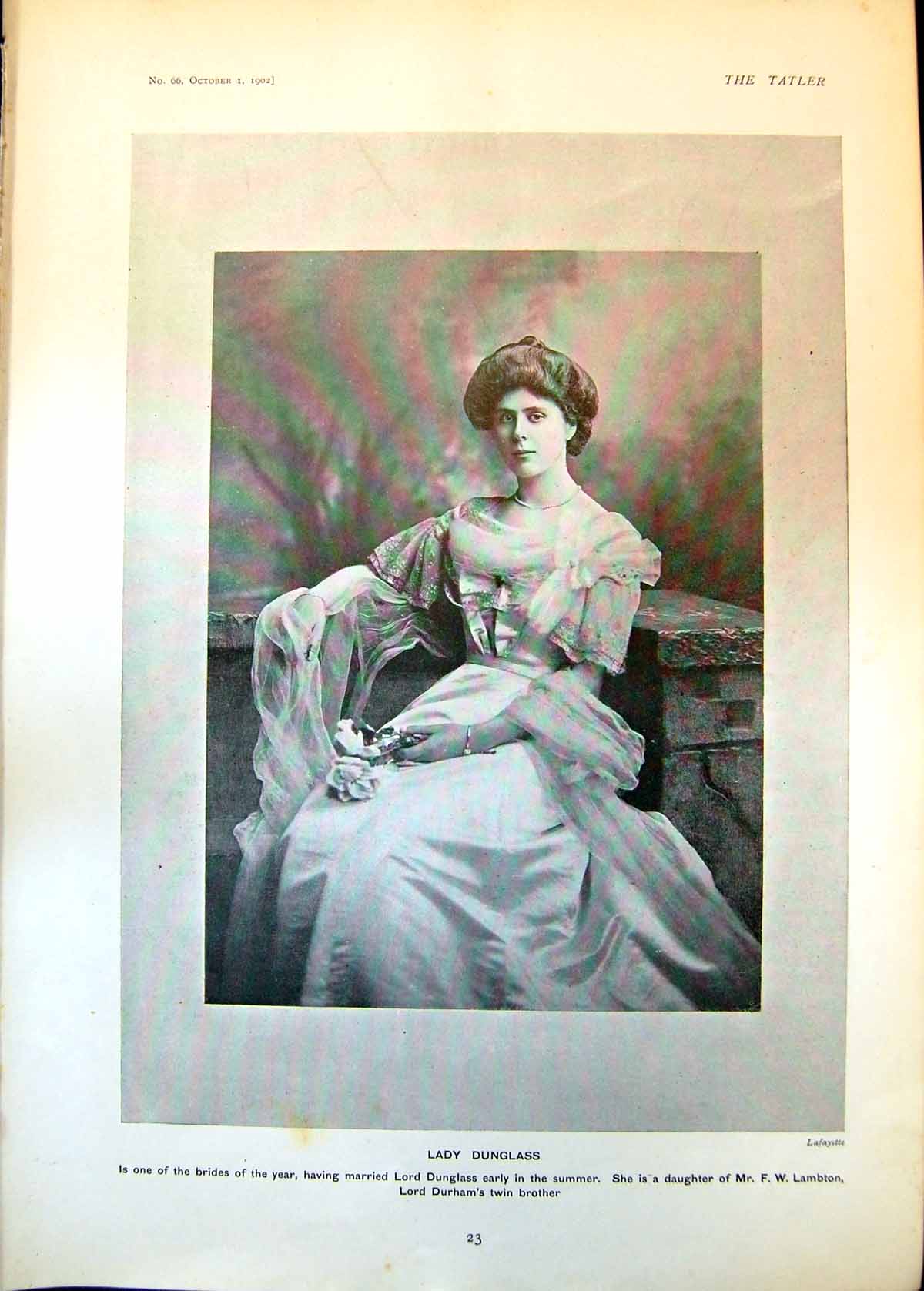 Antique Print Lady Dunglass Married Lord Dunglass Mr T Crosland Author 1902