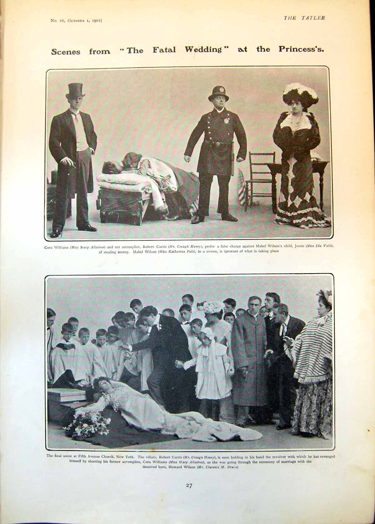 Old Scene Fatal Wedding Fra Giacomo Tivoli Miss Gipsy Woolf Singer 19 20th
