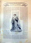Antique Old Print Evening Gown Rose Du Barry Tucked Lisse Tea Gown East 1902