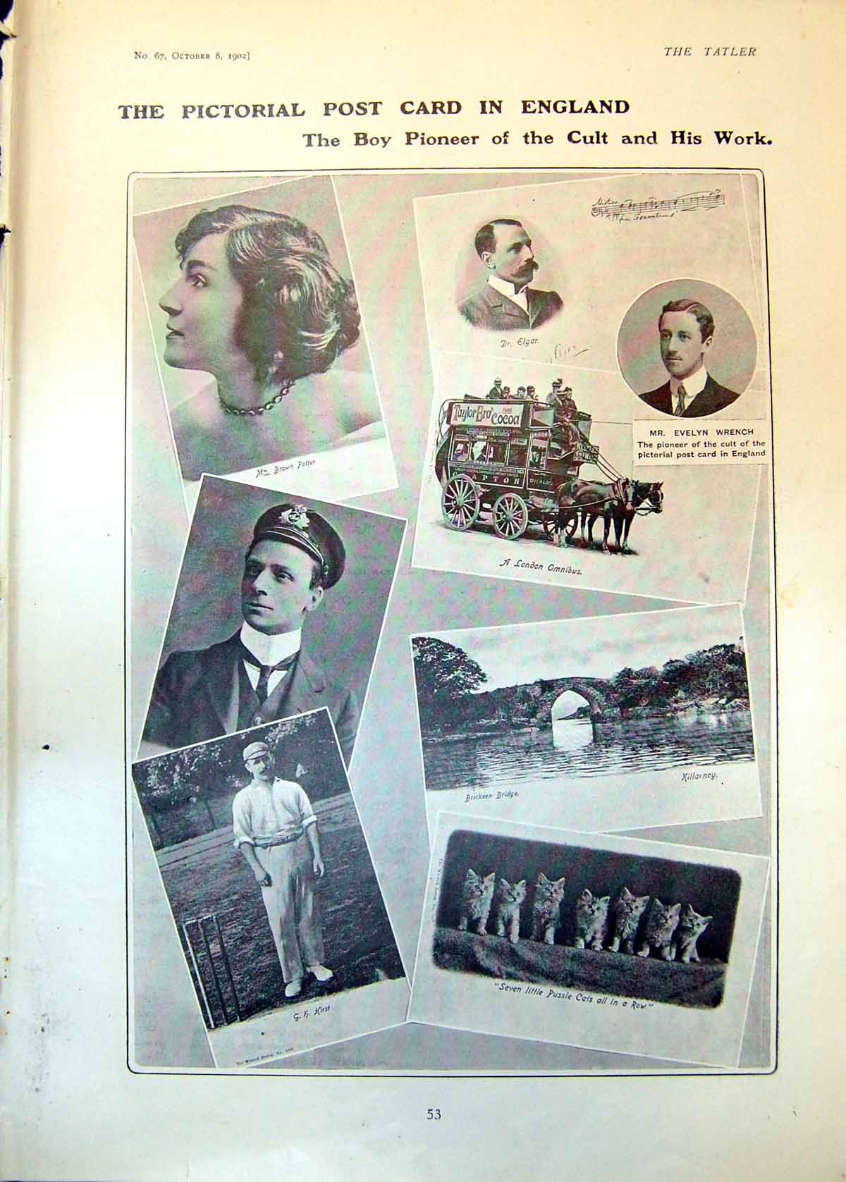 Antique Print Pictorial Post Card England Evelyn Wrench London Omnibus 1902