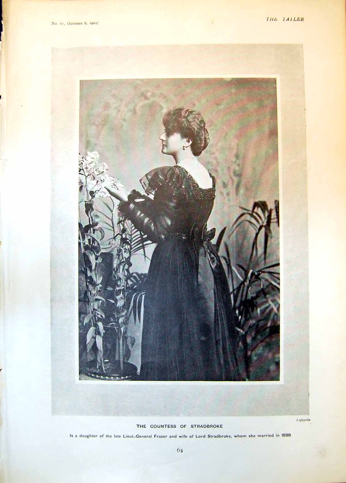 Antique Old Print Countess Sradbroke Gossip Books Happy Land Ernest Ames 1902