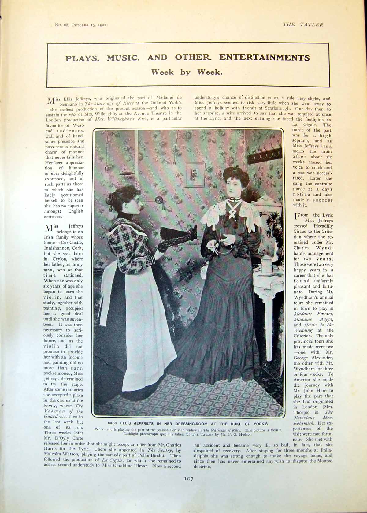Old Ellis Jeffreys Dressing Room Duke Yorks Louie Freerar Piano Pets