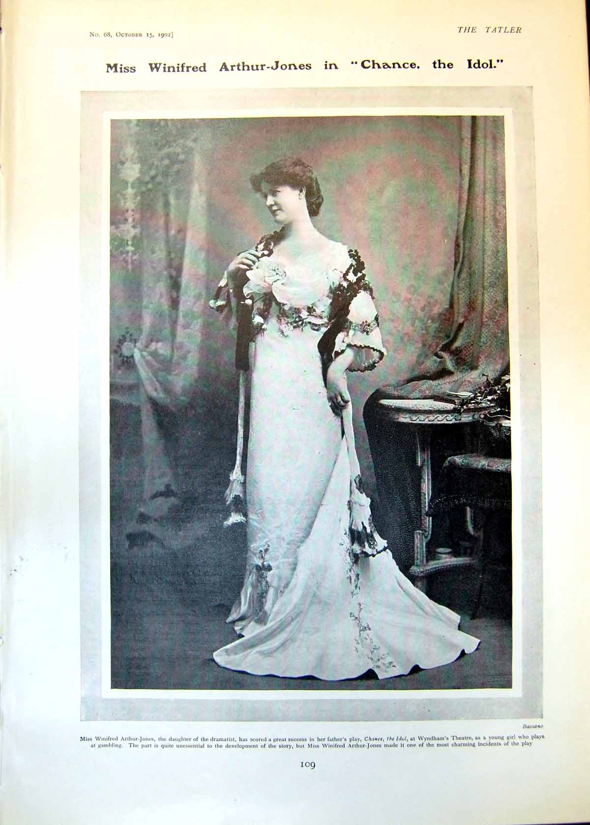Old Antique Print Winifred Arthur-Jones Robert Taber Muriel Kennedy 1902 20th