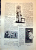 Old Print G Hillyard Tennis Blackheath V Gloucester Mariquita Smith 1902 20th