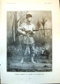 Original Old Antique Print President Roosevelt Hunter Younger Days 1902 20th