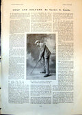 Old Golf Tom Vardon Sandwich Professional Dainty Dinner Dresses 1902 20th