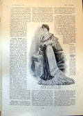 Old Print Suggestion Simple Tea Gown Silk Muslin Tucks Chiffon Sash 1902 20th