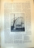 Antique Old Print Portsmouths Gigantic Crane Dockyard Lifts Fifty Tons 1902