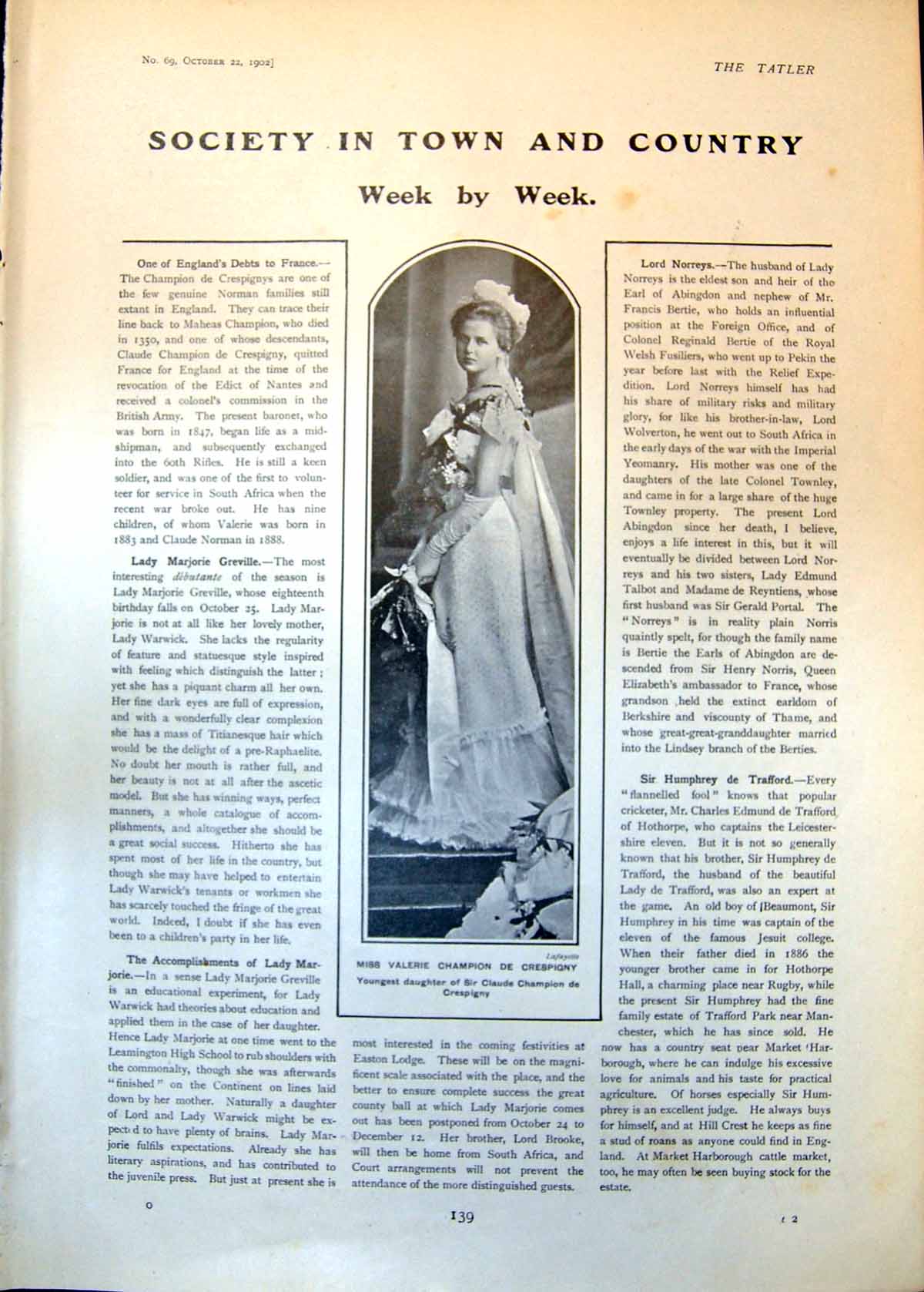 Old Valerie Champion Crespigny Princess Helena Teck Mrs Hill Trevor