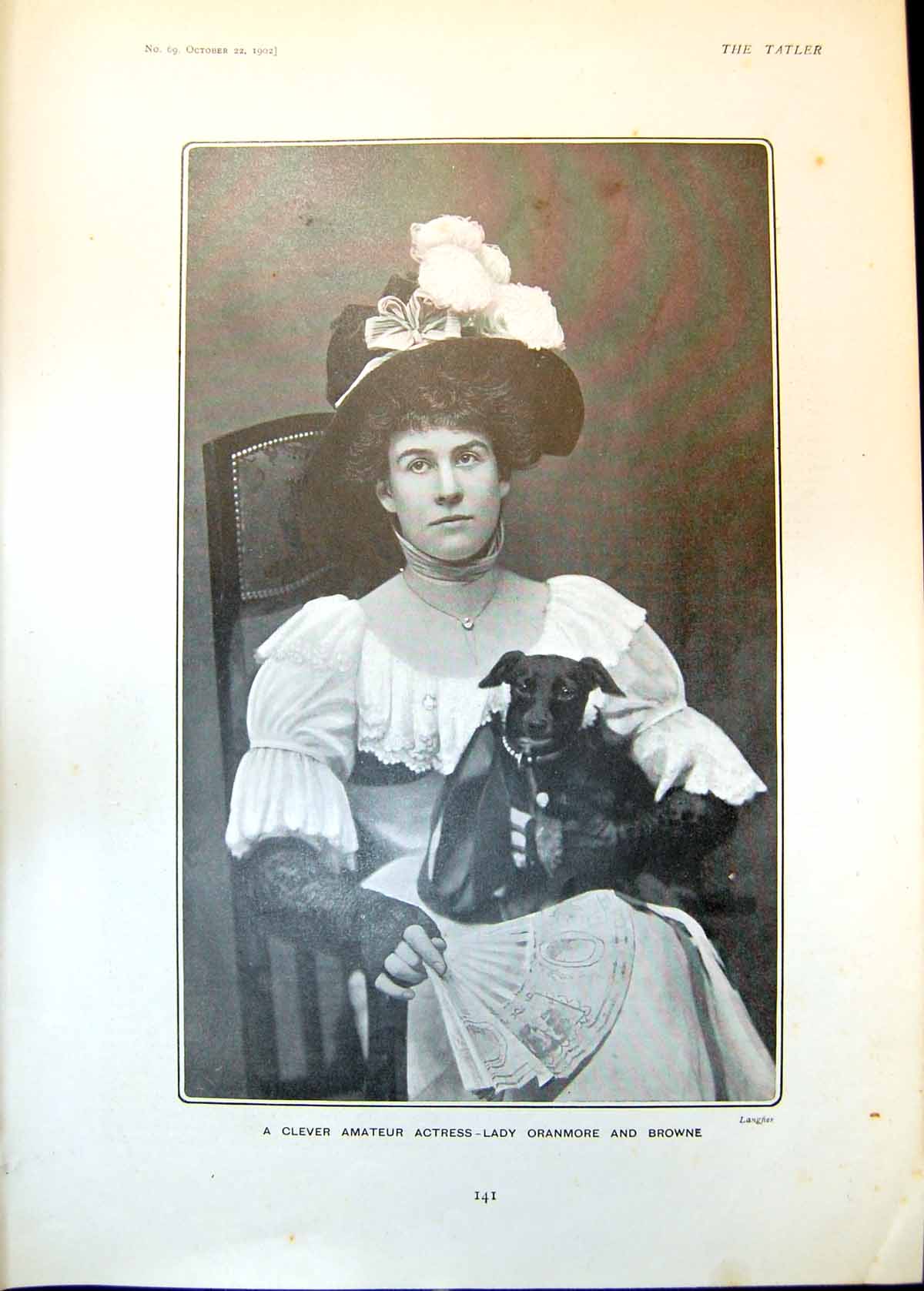 Original Old Antique Print Lady Oranmore Browne Lady Elton Two Daughters 1902