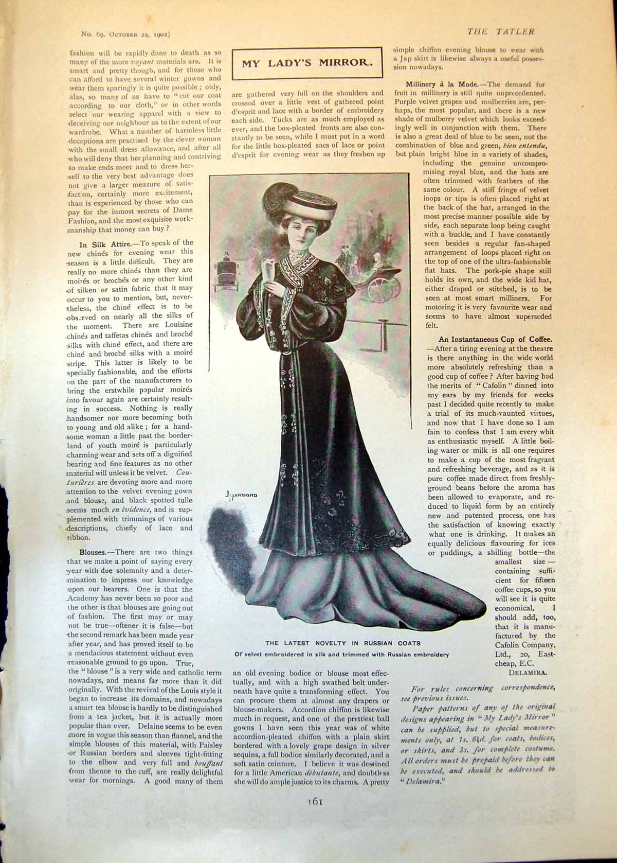 Old Print Latest Russian Coat Ladies Mr J Hodder Williams Publisher 1902 20th