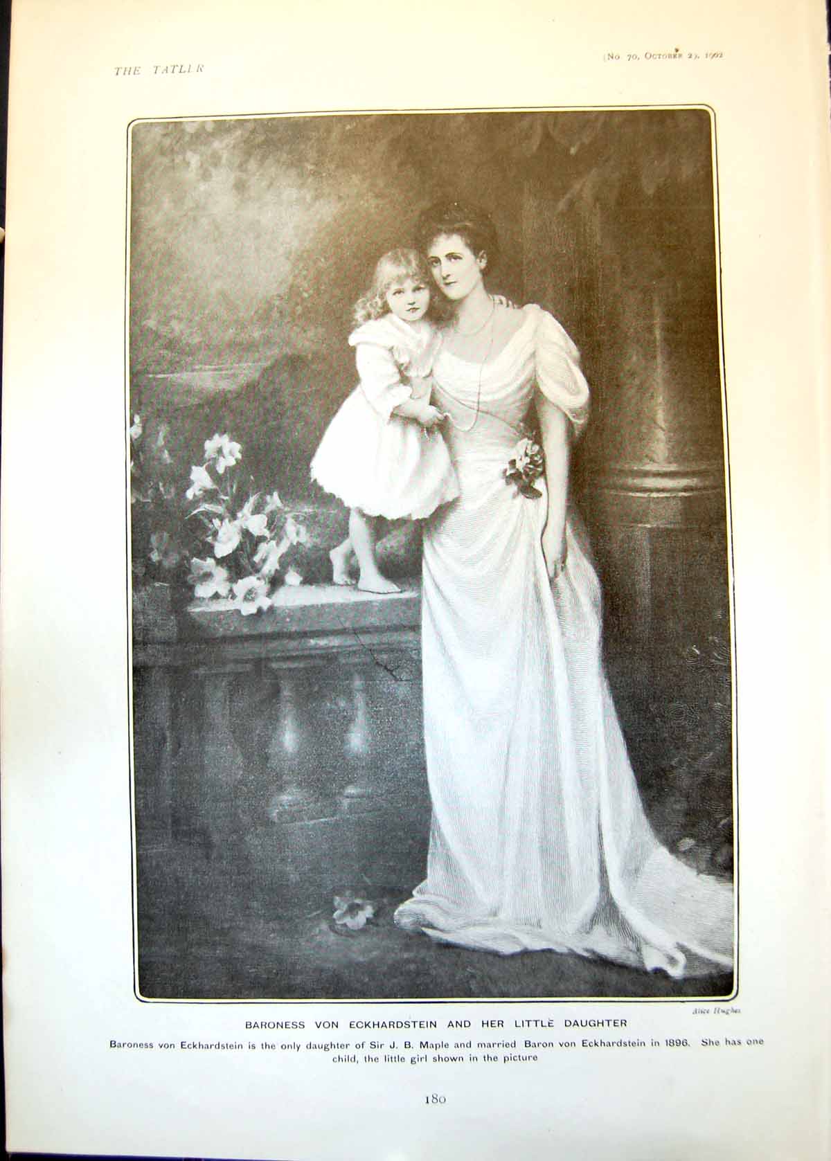 Old Baroness Von Eckhardstein Daughter Lady Muriel Fox-Strangways1902 20th