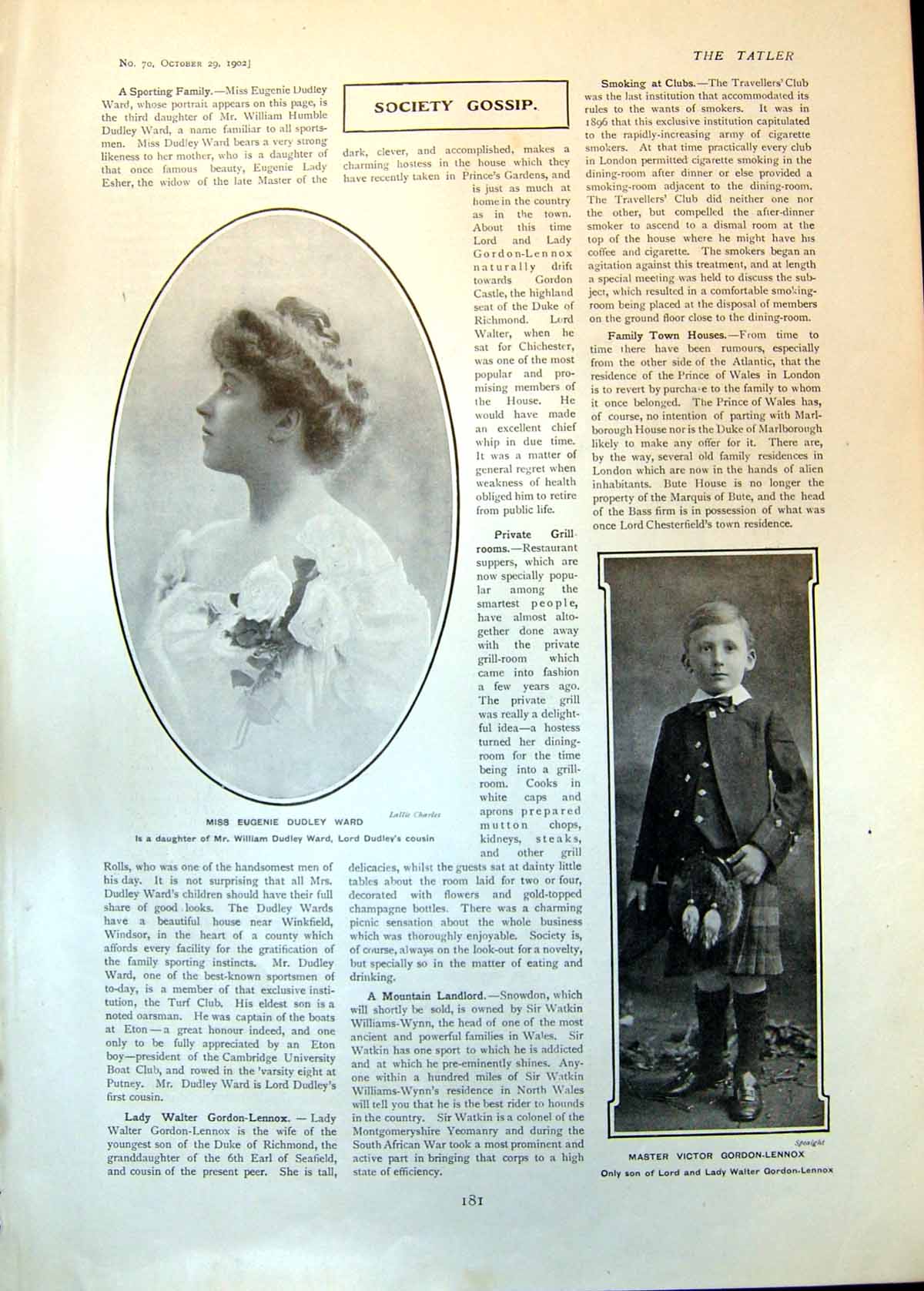 Antique Old Print Eugenie Dudley Ward Victor Gordon-Lennox Lady Dudley 1902
