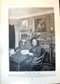 Old Antique Print Major Martin Hume At Home Novelist Spanish History 1902 20th