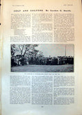 Antique Old Print Golf Champions Totteridge Braid Driving Walking Gown 1902