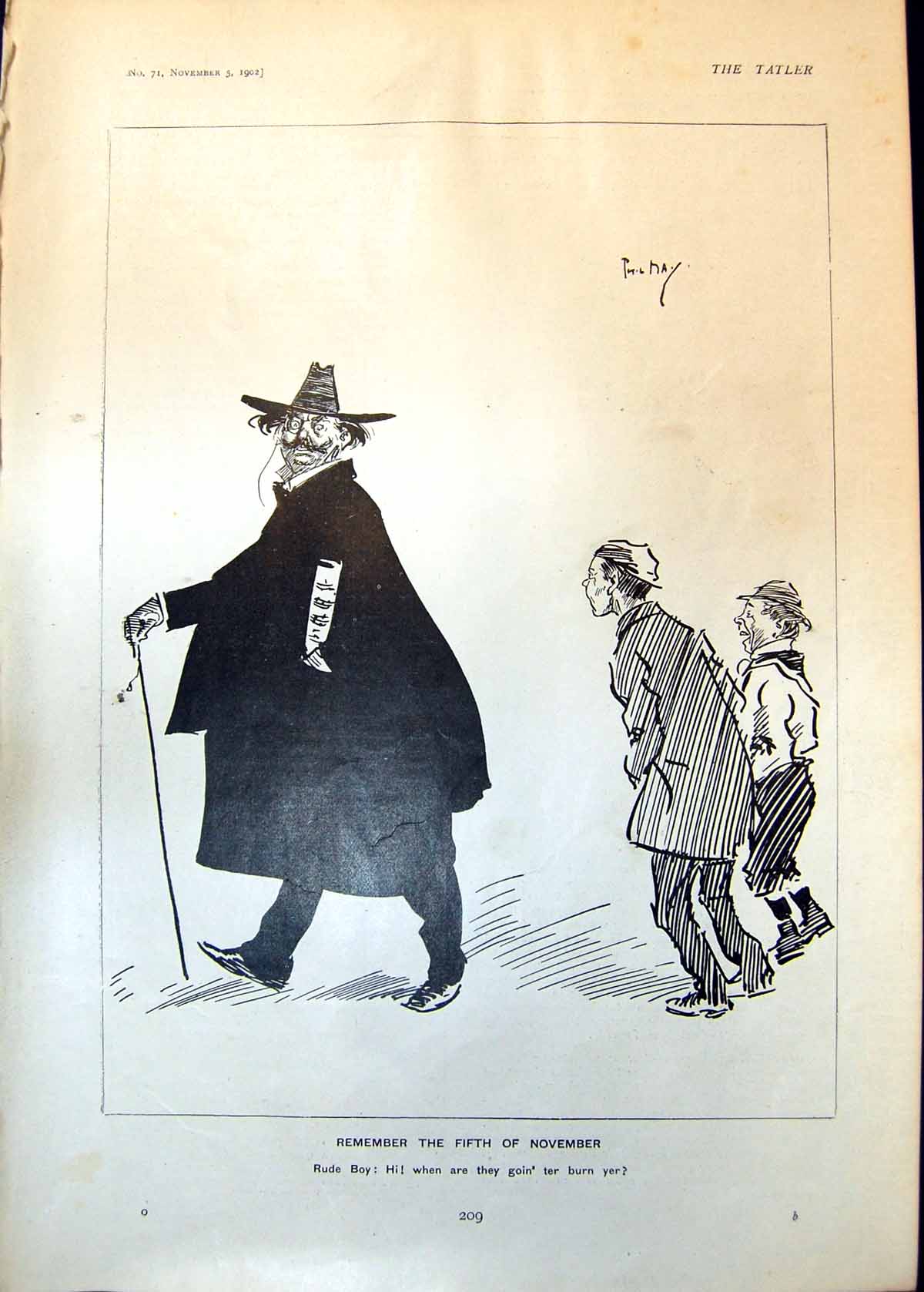 Antique Print Remember 5Th November Mrs Brown Potter Frank Richardson 1902