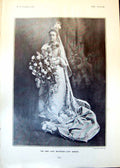Antique Print Lady Mayoress Lady Samuel Rabbit Lodge Bunny Book Babes 1902 20th