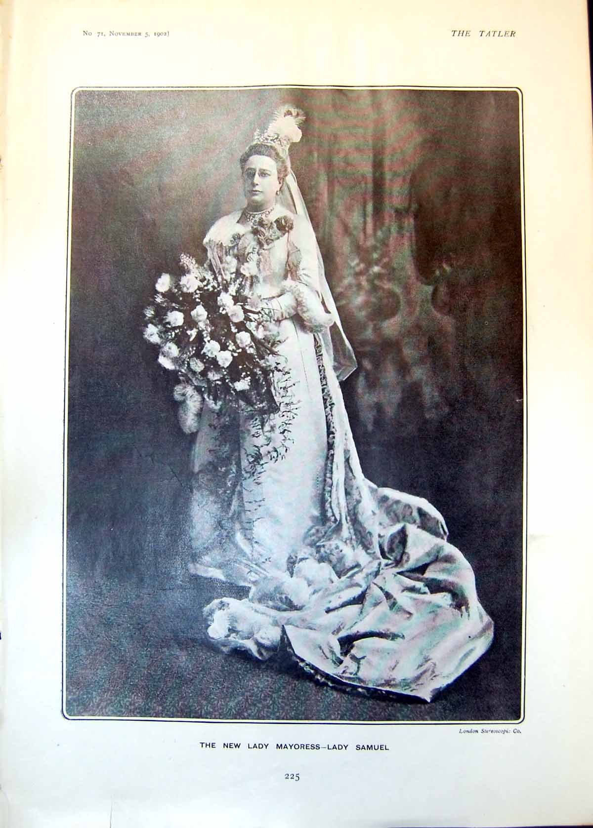Antique Print Lady Mayoress Lady Samuel Rabbit Lodge Bunny Book Babes 1902 20th