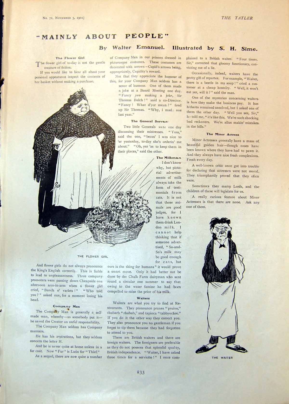 Old People Flower Girl Waiter Team Authentics Cricket Cecil Headlam19 20th