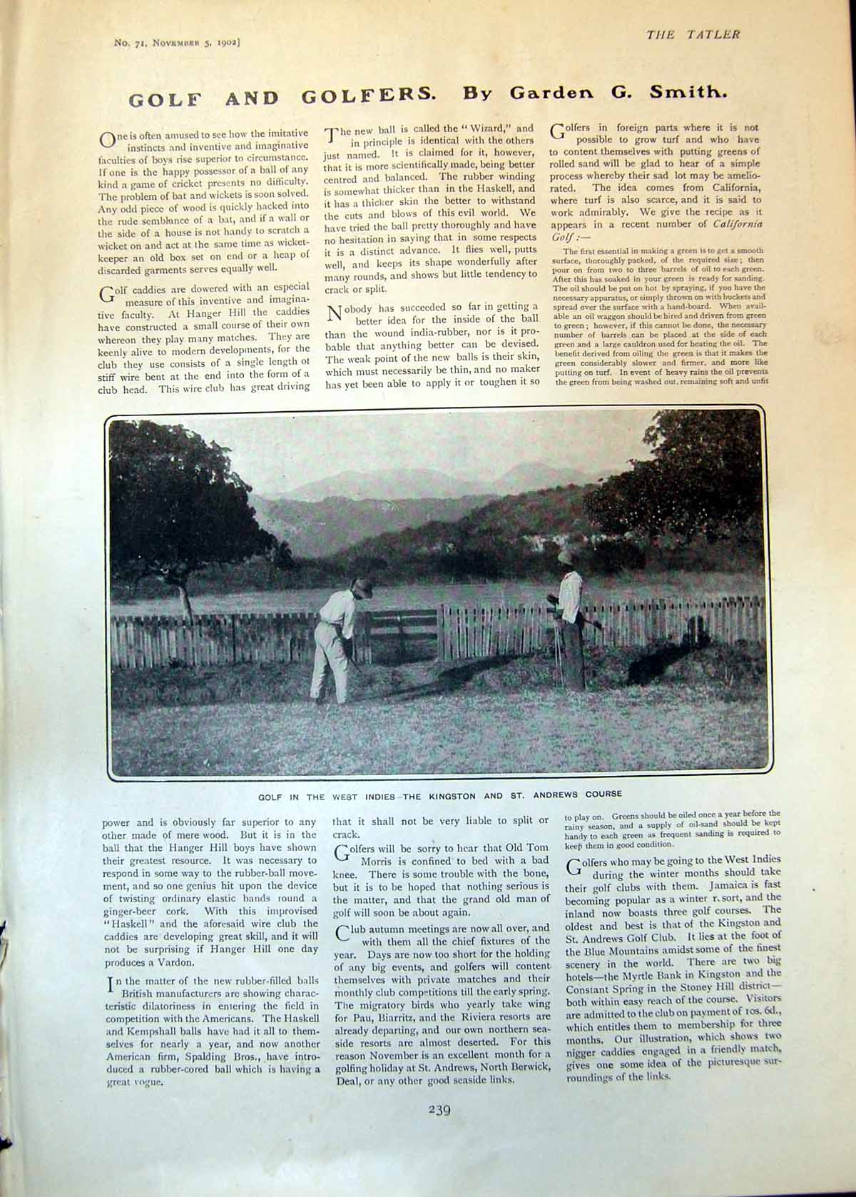 Old Golf West Indies Kingston St Andrews Course Charming Tea Frock 19 20th