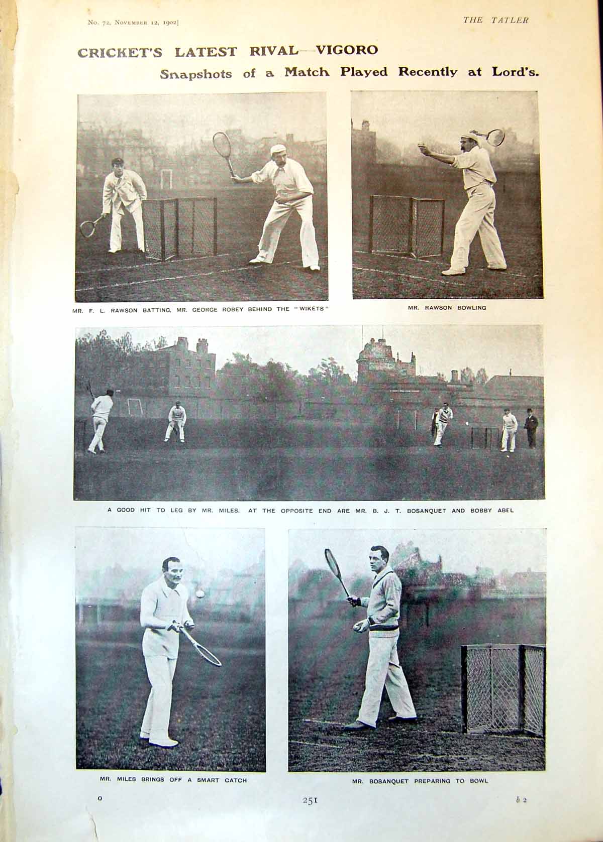 Old Cricket Rival Vigoro Lords Scotch Express St Pancras Edinburgh 19 20th