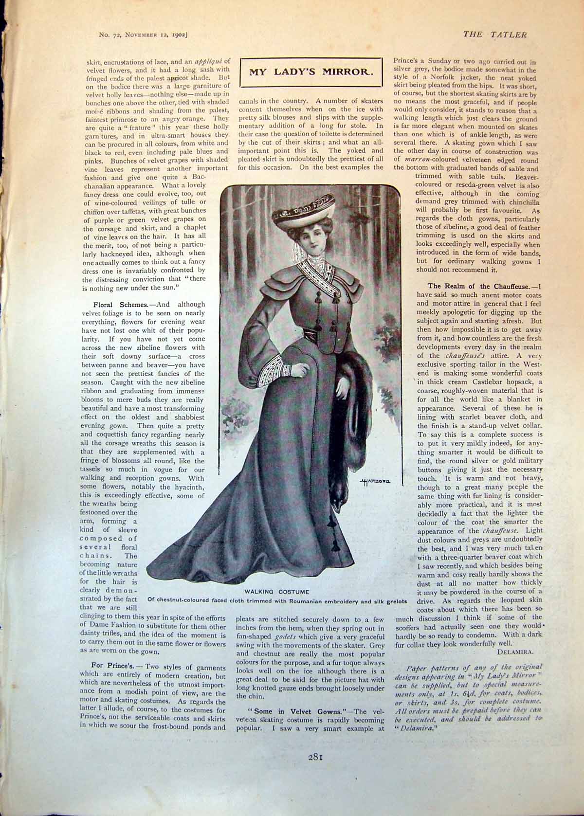 Antique Print Walking Costume Clerical Golfers Match T Vardon J White 1902 20th