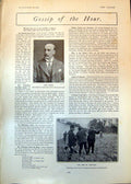 Old Antique Print Lord Hawke King Portugal Shooting French President 1902 20th