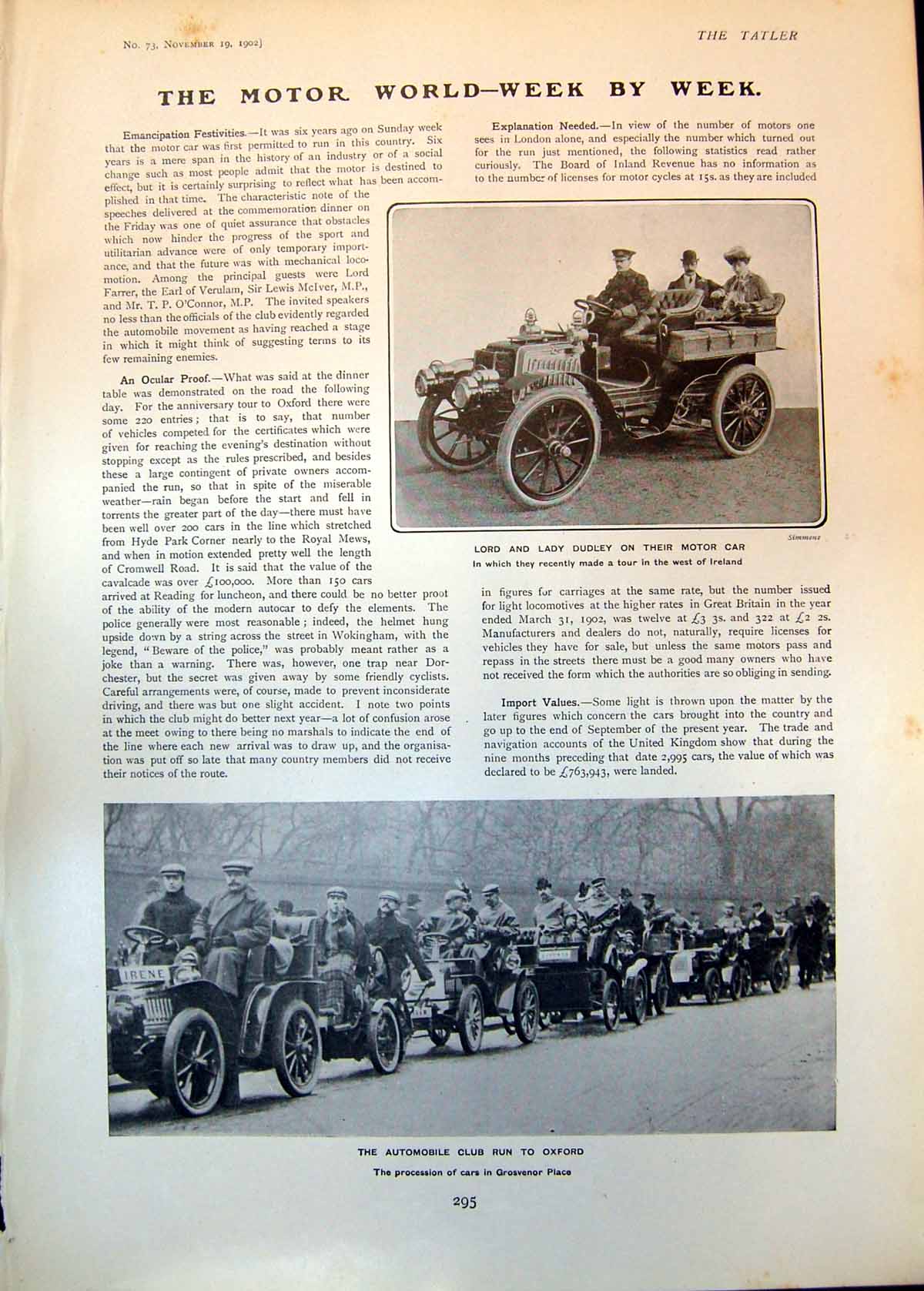 Old Lord Lady Dudley Car Automobile Run W Graces Version Cricket 1902 20th