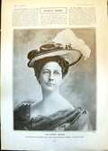 Old Print Countess Lonsdale Hostess Kaiser Lady Winifred Gore Arran 1902 20th