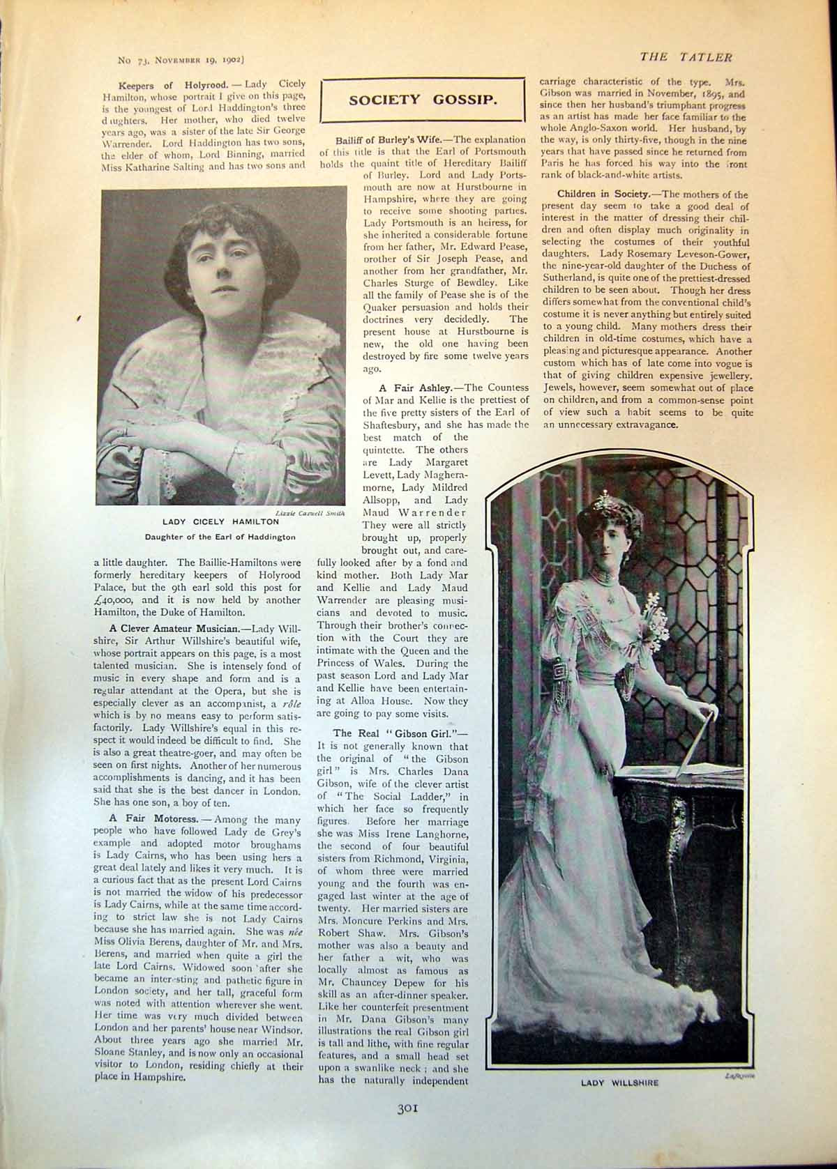 Old Lady Willshire Ladies Blanche Diana Somerset Lord Worcester 1902 20th
