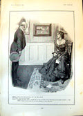 Antique Print Butler Miss Ethel Mr Mrs Arthur Bourchier Playing Ecarte 1902