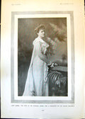 Old Print Lady Jessel Daughter Julian Gsmid Epitaph Strathfieldsaye 1902 20th