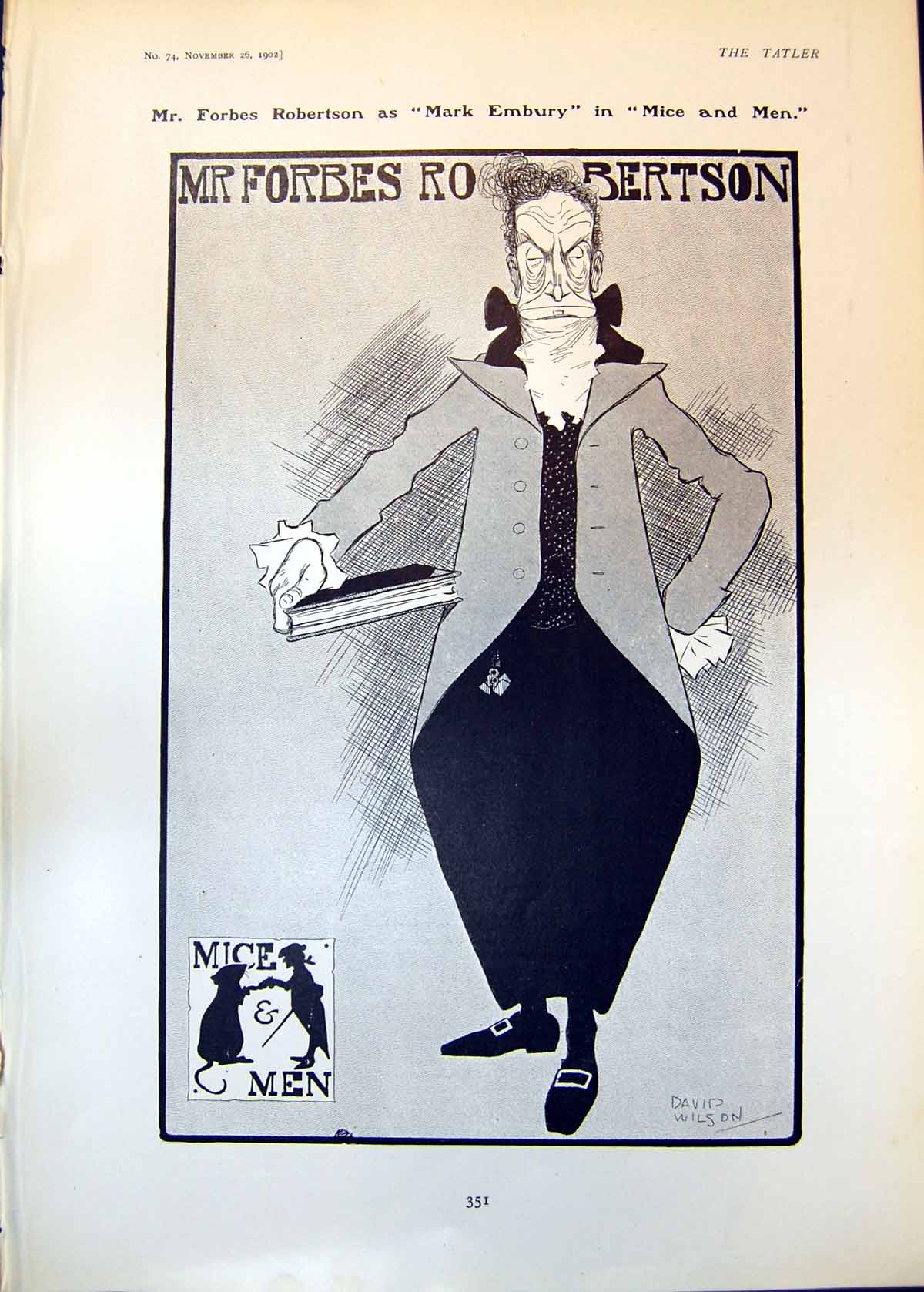 Antique Print Forbes Robertson Mice Men M Reichen Dogs Danseuse Model 1902 20th