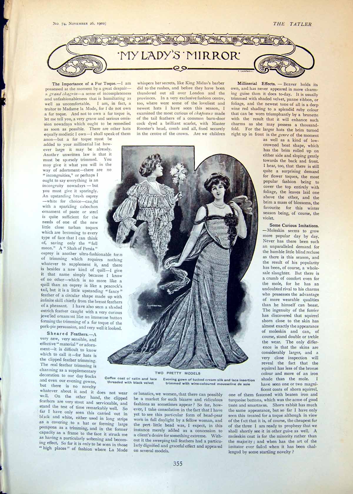 Old Two Pretty Models Princess Wales Corset Wilson Gills Showroom1902 20th