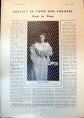 Old Print Lady Audrey Anson Betty Cavendish Daughter Lady Cavendish 1902 20th