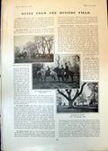 Old Print Belvoir Hunt Mrs Knowles Tenison Cricket P Warner R Dundas 1902 20th