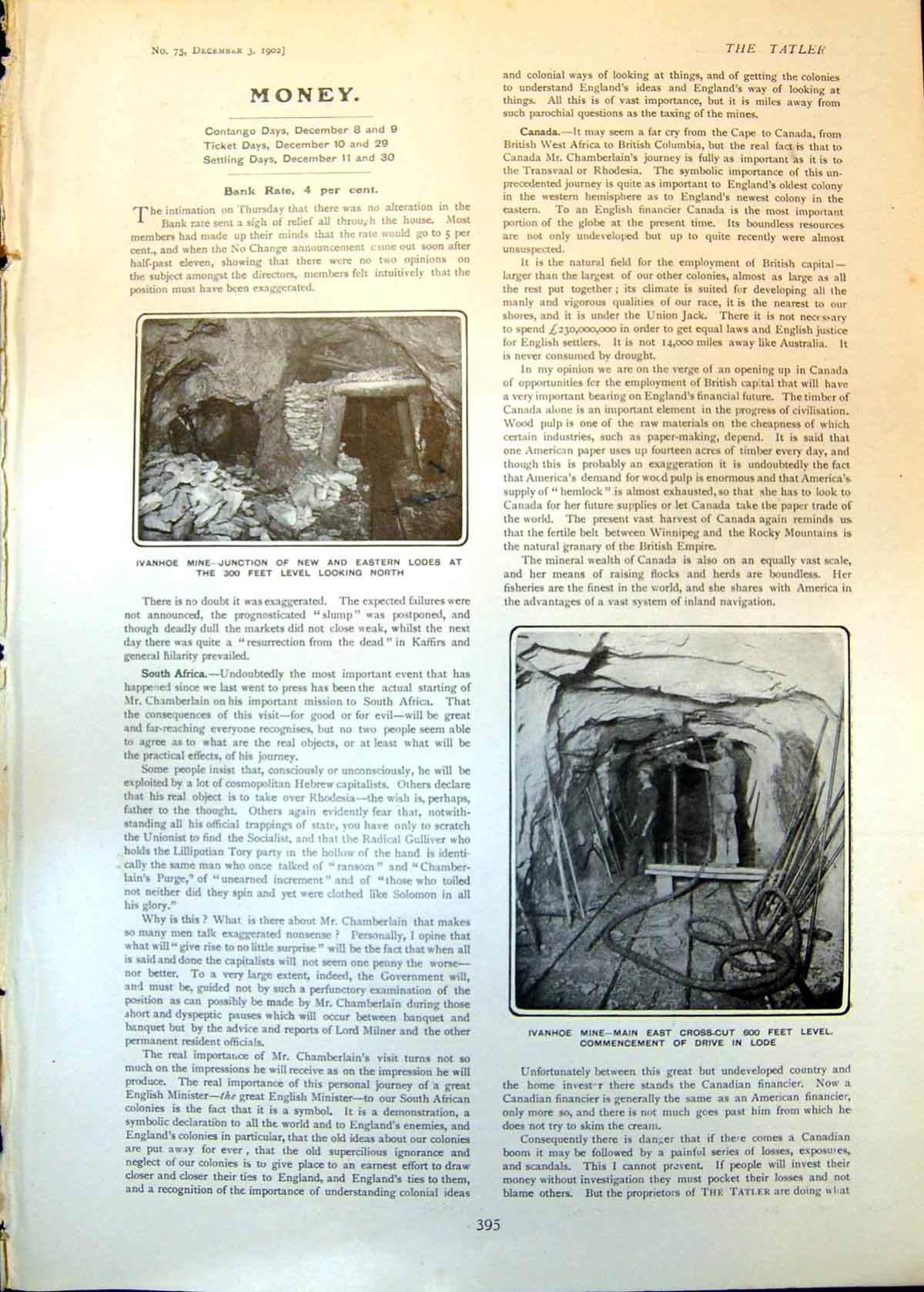 Old Antique Print Ivanhoe Mine Junction New Eastern Lodes Drive Lode 1902 20th