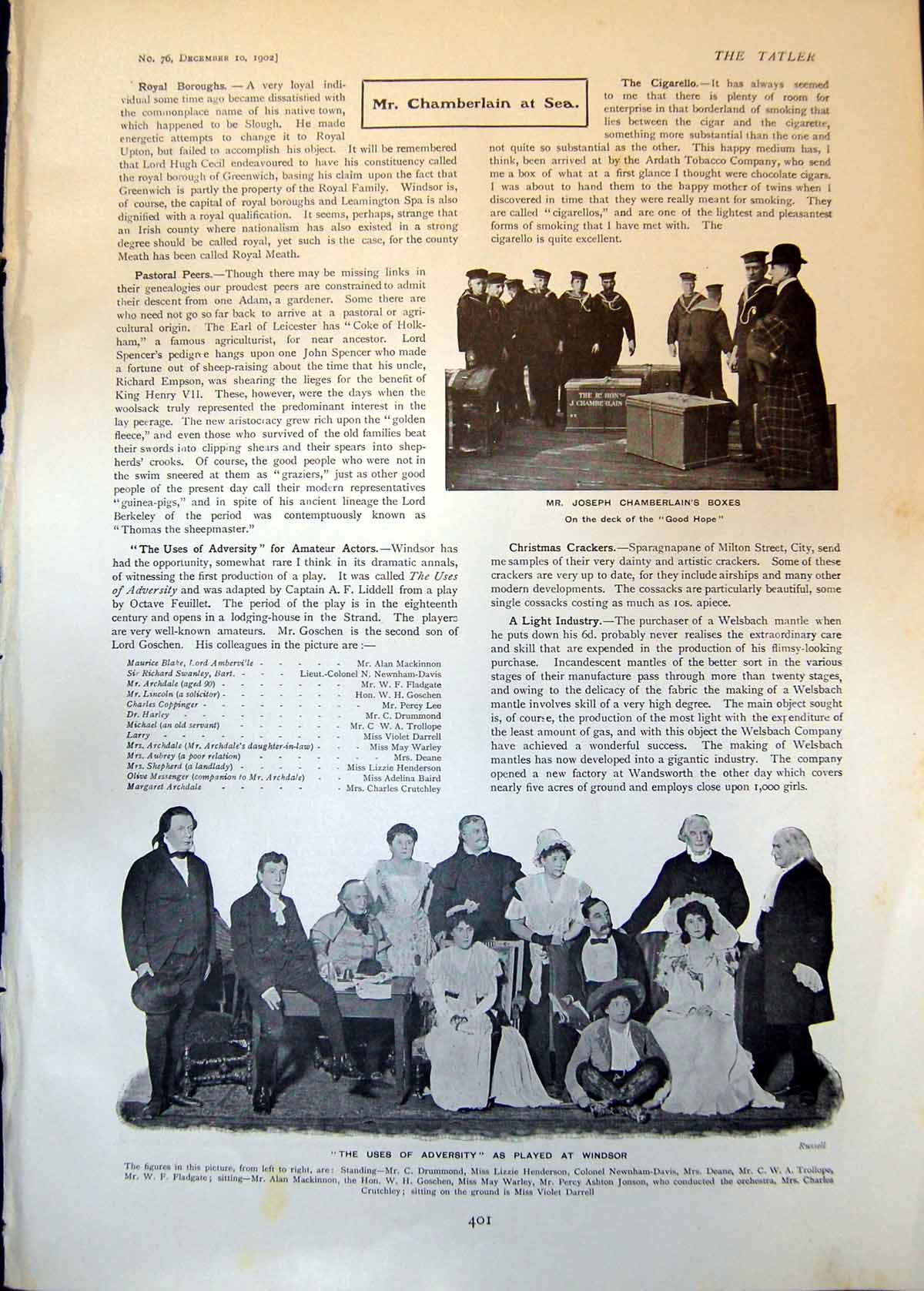Old Print Uses Adversity Cast Mr Chamberlains Boxes Traction Engine 1902 20th