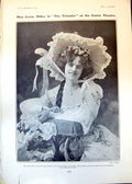 Old Print Gertie Millar Toreader Ladies Hockey Surbiton V Southfield 1902 20th