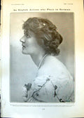 Antique Print Margaret Halstan Leslie Faber Eugene Claire Lyre Lancet 1902 20th