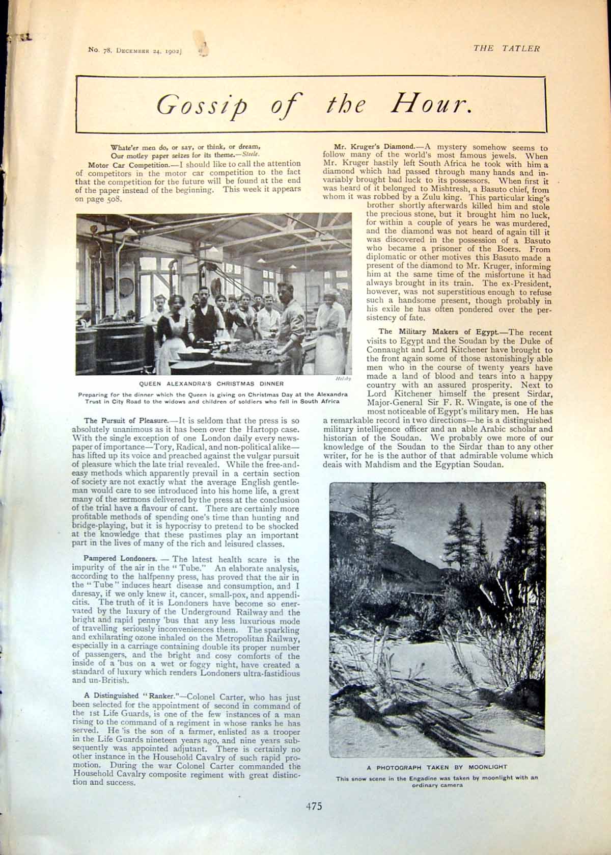 Old Queen Alexandras Christmas Dinner Snow Engadine Homeless Cats 190 20th