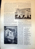 Old Print Christmas On Board Man War Barber Mixing Christmas Pudding 1902 20th