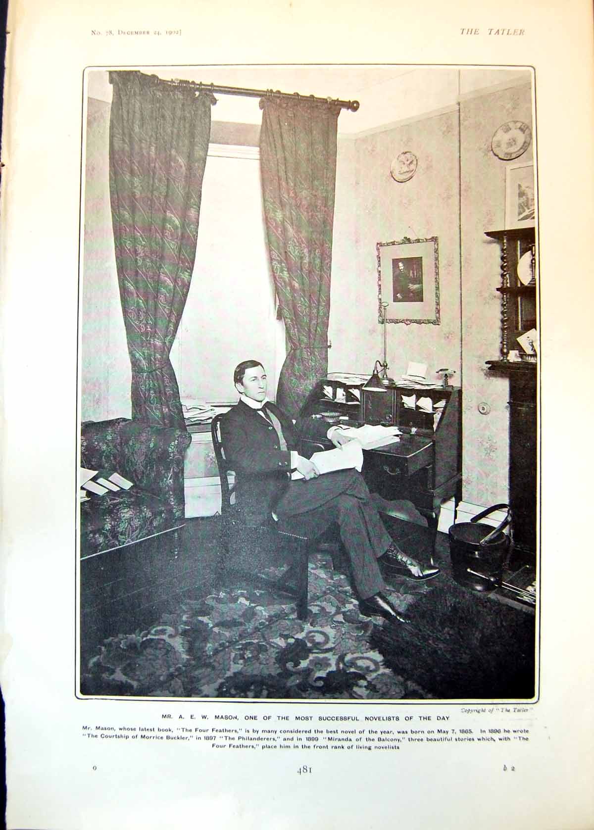 Old A Mason Novelist Four Feathers H Mallaby Deeley Mitcham Golf 1902 20th